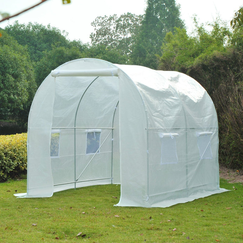 8.2' x 6.6' x 6.6' Soft Cover Greenhouse in White - Seasonal Overstock