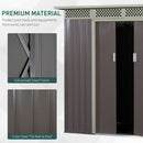 8.4' x 4.7' Grey Metal Utility Garden Shed with Side Storage - Seasonal Overstock