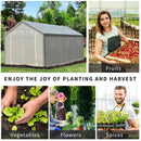 Greenhouse, 20' x 10' Heavy Duty Walk-In Plastic Cover Garden Greenhouse, Peaked Roof, Steel Frame, White - Seasonal Overstock