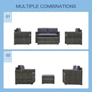 Patio Furniture, Brently 4pc Patio Sofa Set - Grey - Seasonal Overstock