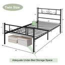 Farrah Twin Size Metal Platform Bed Frame with Headboard and Footboard - Seasonal Overstock