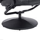 Kenton Faux Leather Chair and Ottoman - Black - Seasonal Overstock