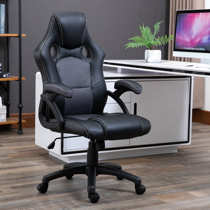 Kiyo Gaming Chair in Grey Black - Seasonal Overstock