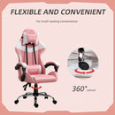 Koral Pink Gaming Chair with Adjustable Head Pillow and Lumbar Support - Seasonal Overstock
