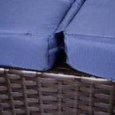 Lana 3pc Outdoor Rattan Sofa Sectional and Table - Blue - Seasonal Overstock