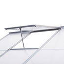 6' x 4' Lean-To Aluminum Frame Walk-In Greenhouse with Polycabonate Panels, Sliding Door - Silver