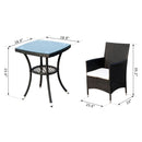 Patio Furniture, Okana 3pc Rattan Patio Chairs & Table Set - Black - Seasonal Overstock