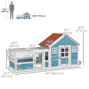 Rabbit Hutches, Pleasant Patch Portable Rabbit Hutch 64" x 23" x 30" - Blue - Seasonal Overstock