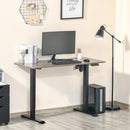 Rohan Adjustable Height Standing Desk in Teak and Black - Seasonal Overstock