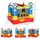Bouncy Castles, Soccer Theme Backyard Bouncy Castle 7.4' x 7.2' x 6.4' - Seasonal Overstock