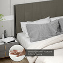 Valentina Queen Grey Upholstered Platform Bed - Seasonal Overstock