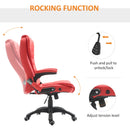 Xavi Luxury Executive Office Chair with Heated Vibration Massage - Red - Seasonal Overstock