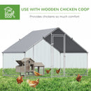 Small Animal Habitats & Cages, 10' x 6.5' Steel Walk-In Chicken Coop Pen with Peaked Roof and Canopy - Seasonal Overstock
