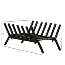 24-in Basket Style Black Metal Firewood Rack Log Holder - Seasonal Overstock