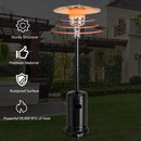 50,000 BTU Outdoor Standing Propane Patio Heater with Wheels - Black - Seasonal Overstock