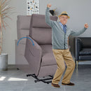 Bennett Power Lift Chair with Vibration Massage - Beige Fabric - Seasonal Overstock