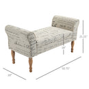 Benches, Bianca 51" White Upholstered Script Bench - Seasonal Overstock