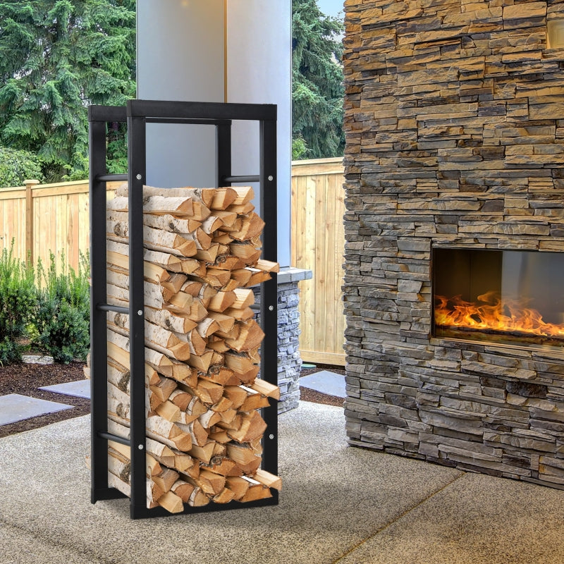 Black Vertical Log Holding Firewood Rack - Seasonal Overstock