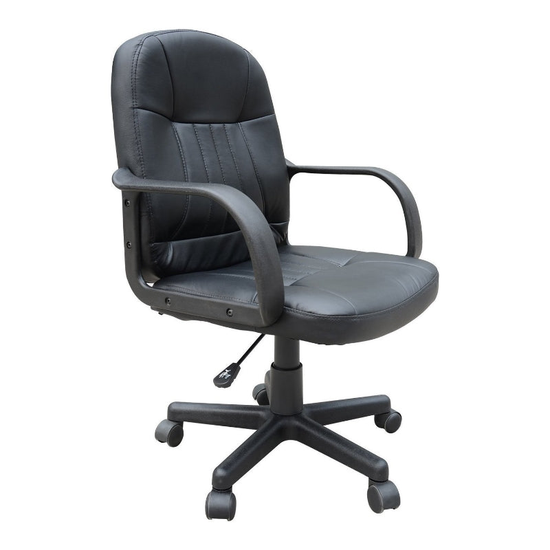 Devo Black Mid Back Swivel Office Chair - Seasonal Overstock