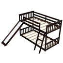 Elara Twin over Twin Wood Bunk Bed with Slide - Espresso Brown - Seasonal Overstock