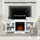 Fireplaces, Elio White 1400W Electric Fireplace TV Stand for TVs up to 65" - Seasonal Overstock