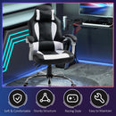 Flyta Ergonomic Executive Faux Leather White & Black Office Gaming Chair - Seasonal Overstock