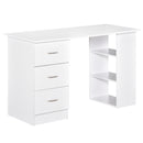 Joli Computer Writing Desk with 3 Shelves & 3 Drawers - White - Seasonal Overstock