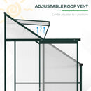 6' x 4' Lean-To Aluminum Frame Walk-In Greenhouse with Polycarbonate Panels, Sliding Door - Green