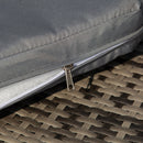 Paloma II 4pc Outdoor Rattan Sofa Bed / Patio Conversation Set - Grey - Seasonal Overstock