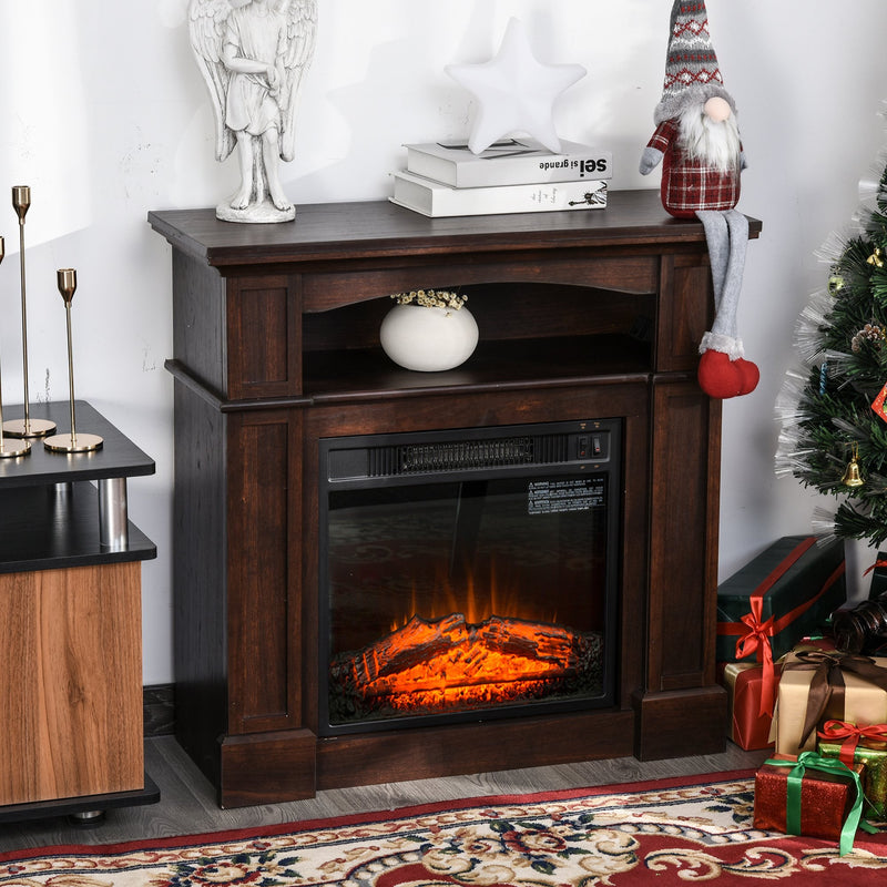 Rutledge 1400W Coffee Brown Electric Fireplace - Seasonal Overstock