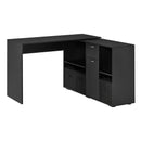 Simon Convertible L-Shaped Desk with Cabinet and Storage - Black - Seasonal Overstock