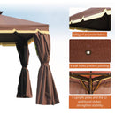 Thisbe 10' x 13' Two-Tier Brown Canopy Gazebo - Seasonal Overstock