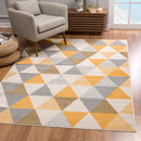 Area Rugs, Treya Yellow Geometric Area Rug by Mercury Splash - Seasonal Overstock