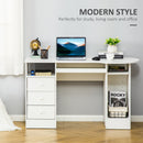 Yuna Computer Desk with Drawers, Shelves & Keyboard Tray - White - Seasonal Overstock