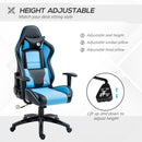 Gaming Chairs, Bender Blue Black High Back Gaming Chair with Head and Lumbar Pillow - Seasonal Overstock