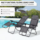 Patio Furniture, Darius 2pc Zero Gravity Chair Set - Grey - Seasonal Overstock