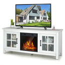 Fireplaces, Elio White 1400W Electric Fireplace TV Stand for TVs up to 65" - Seasonal Overstock