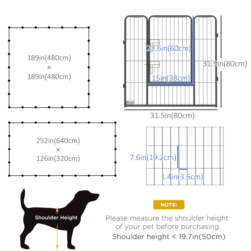 Heavy Duty 24-Panel Pet Playpen for Dogs - 31.5" Fencing Height