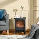Mini Electric Fireplace with Realistic Flame - Black - Seasonal Overstock