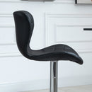 Norwin Adjustable Height Swivel Barstool (2 Pack) - Black Faux Leather - Seasonal Overstock
