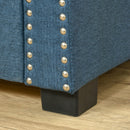 Benches, Osman 47" Nailhead Blue Upholstered Storage Bench - Seasonal Overstock