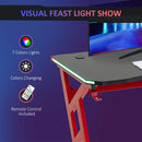 Ranger 47" Gaming Desk with LED Side Light Strip & USB Charging Port - Seasonal Overstock