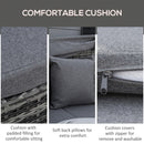 Serena 4pc Outdoor Rattan Sofa Bed / Patio Conversation Set - Grey - Seasonal Overstock