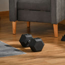 Single 50 lb Rubberized Hexagon Dumbbell Weight - Seasonal Overstock