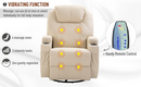 Reclining Chairs, Maxx Reclining Swivel Vibration Massage Chair - Cream - Seasonal Overstock