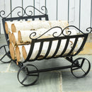 23" Arc Basket Style Firewood Rack Log Holder - Seasonal Overstock