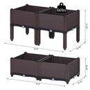 Planters, 31.5" x 31.5" Raised 4-Box Planter Flower Bed - Brown - Seasonal Overstock