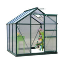 Greenhouses, 6.2' x 6.3' Walk-In Greenhouse with Aluminum Frame, Polycarbonate Panels, Sliding Door - Green - Seasonal Overstock