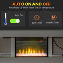 Bowie 1500W Freestanding Modern Electric Fireplace with Mantle Shelf - White - Seasonal Overstock