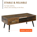 Brandel Rustic Brown Mid Century Modern Coffee Table - Seasonal Overstock